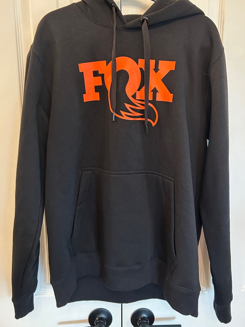 Fox Racing Navarra Pullover Hoodie Black Orange Logo Men's L NWOT